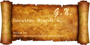 Gerstner Nimród névjegykártya